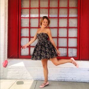 Strapless Black Multi Bebe Dress